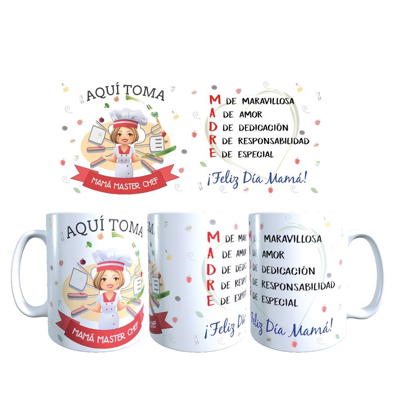 GENERICO - Tazas del día de las Madres modelo MAMA MASTER CHEF