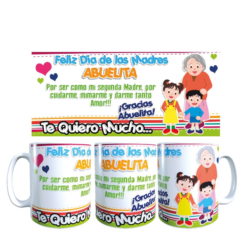 GENERICO - Tazas del día de las Madres modelo FELIZ DIA ABUELITA