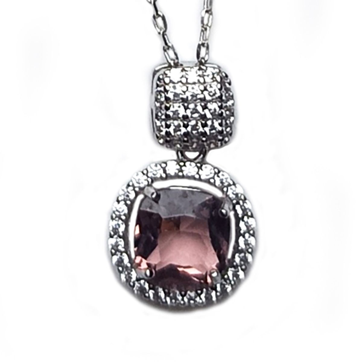 GENERICO - cadena con colgante cristal morado