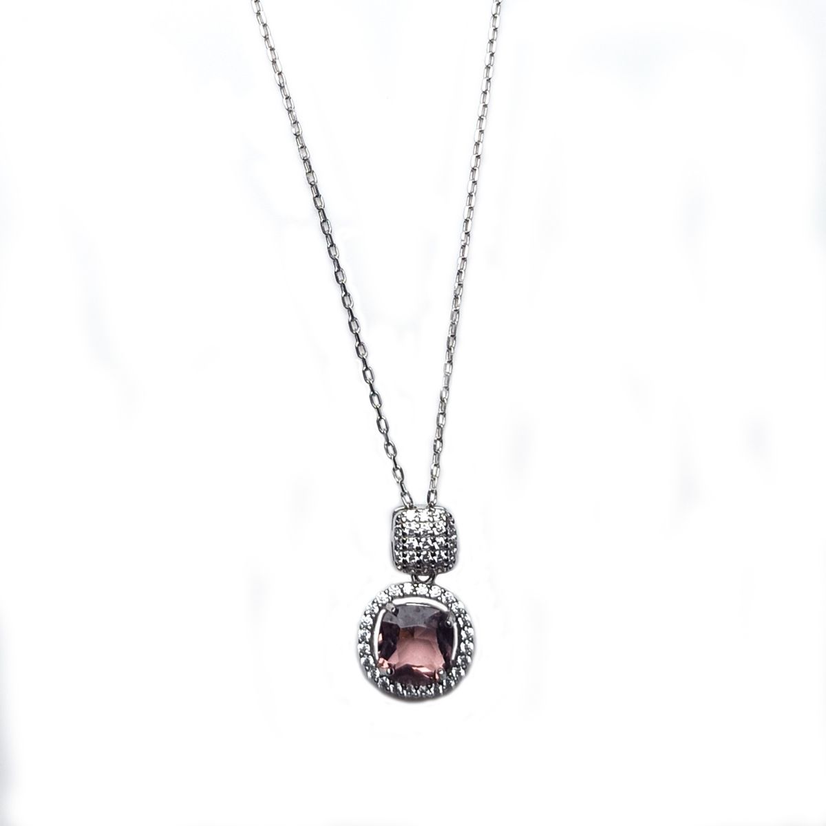 GENERICO - cadena con colgante cristal morado