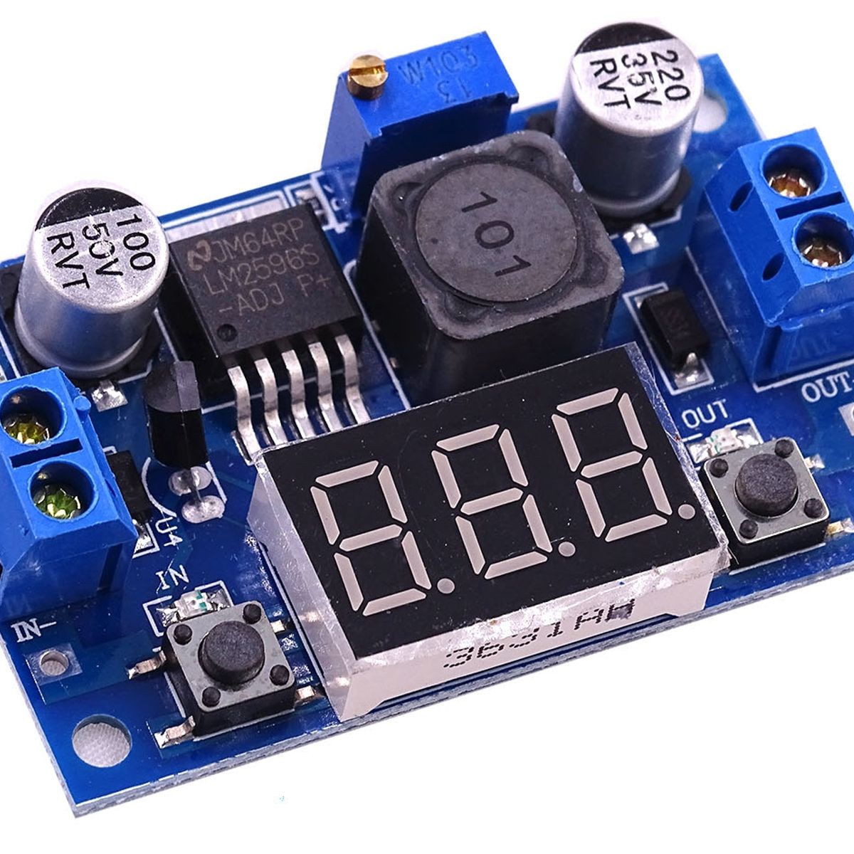 GENERICO - Regulador Voltaje Con Voltimetro 2 pulsadores compatible con Arduino
