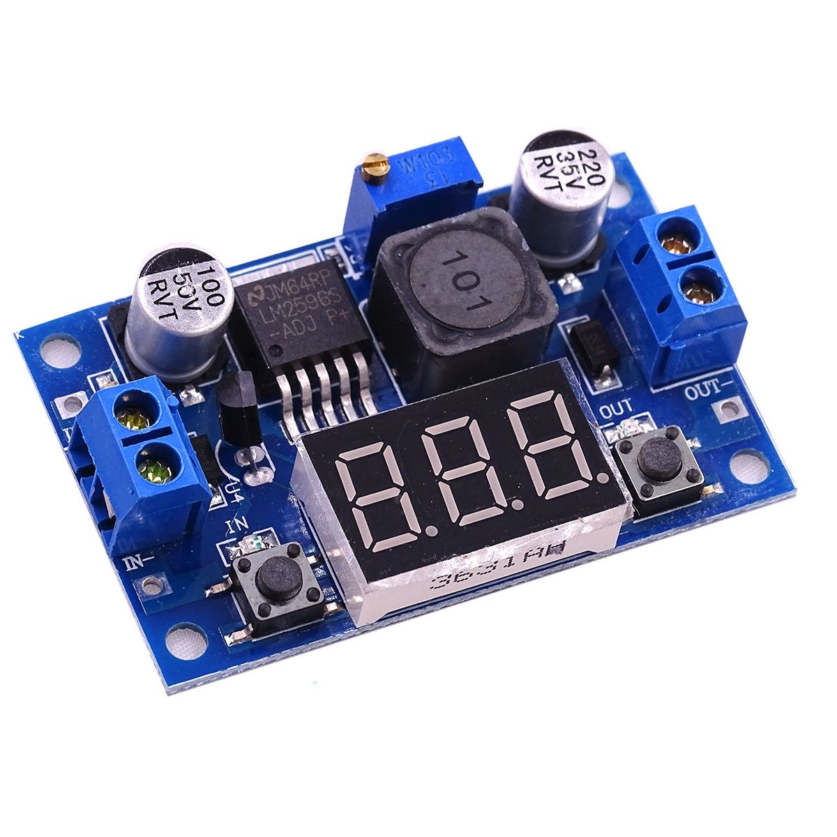 GENERICO - Regulador Voltaje Con Voltimetro 2 pulsadores compatible con Arduino