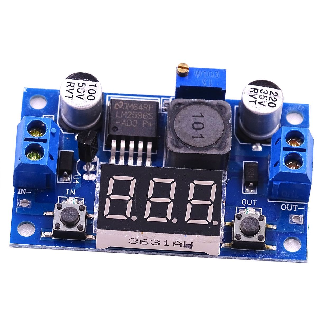 GENERICO - Regulador Voltaje Con Voltimetro 2 pulsadores compatible con Arduino