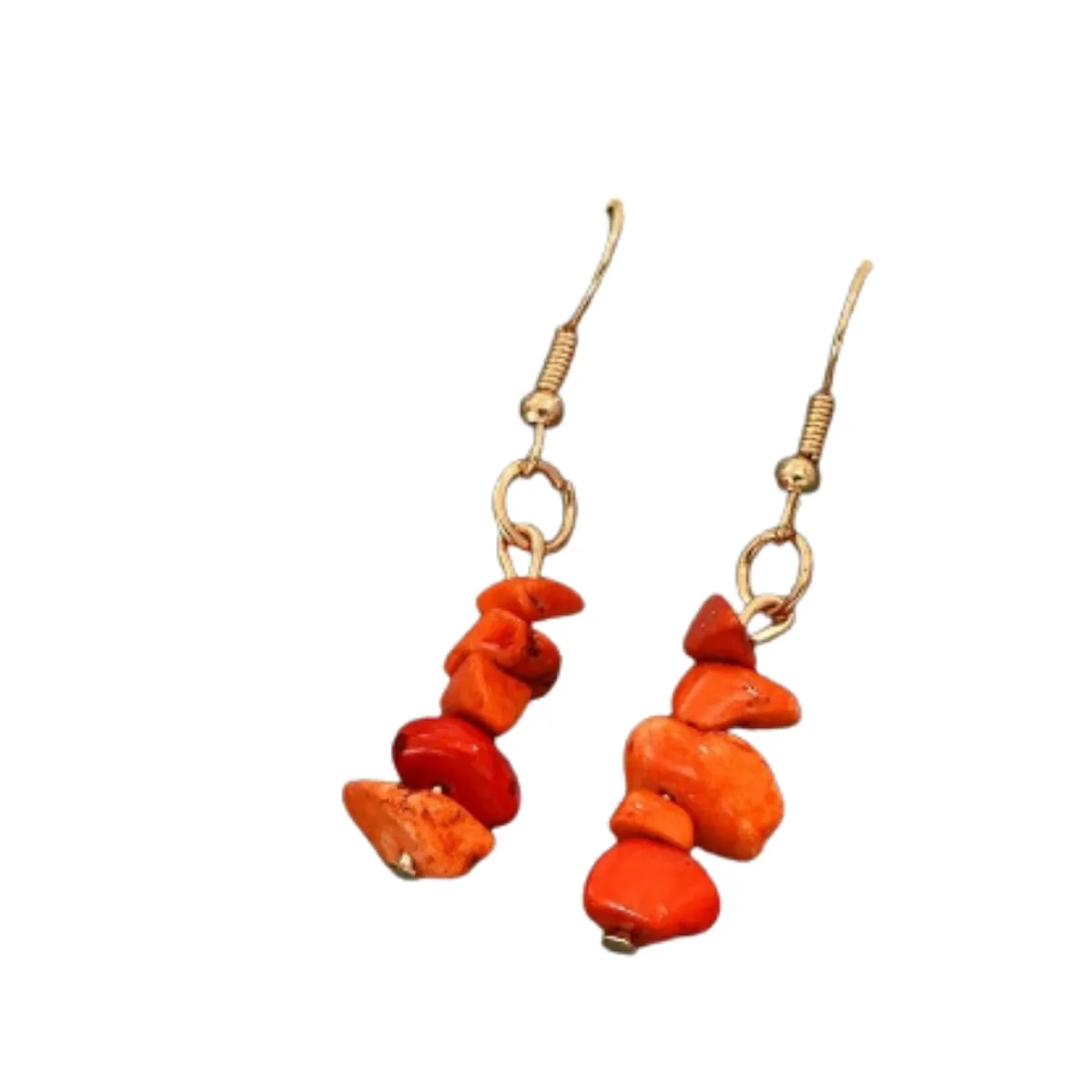 GENERICO - Pendientes largos con piedras de color para mujer