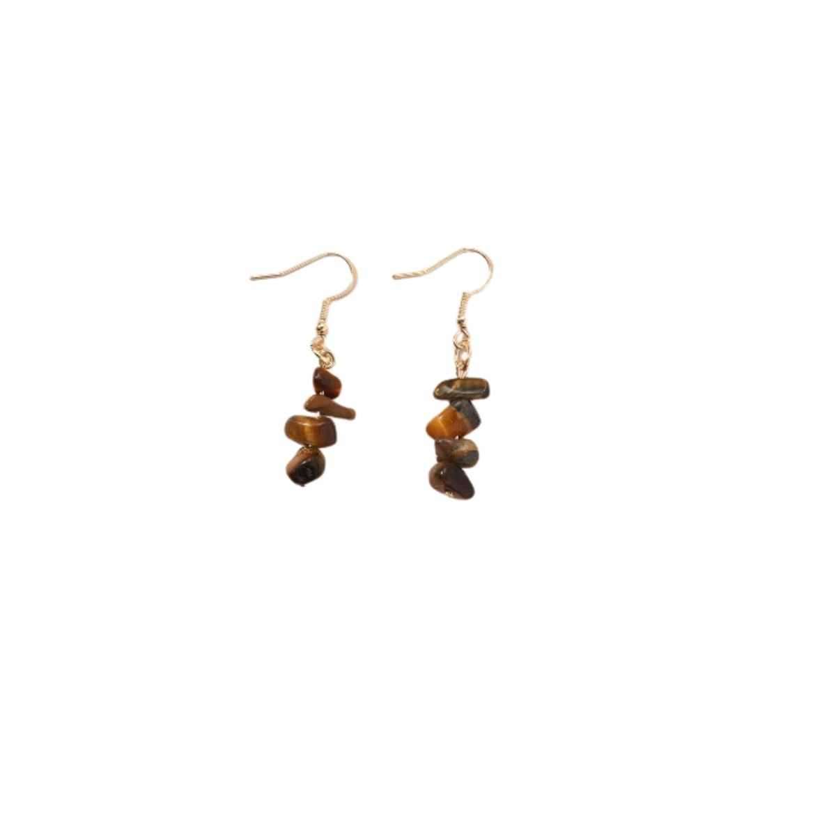 GENERICO - Pendientes largos con piedras de color para mujer