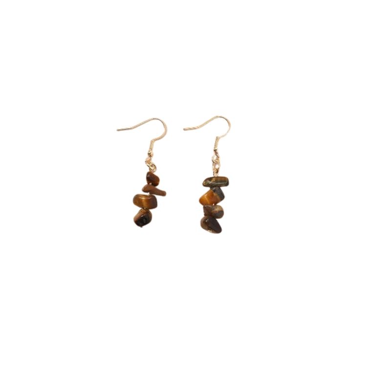 GENERICO - Pendientes largos con piedras de color para mujer