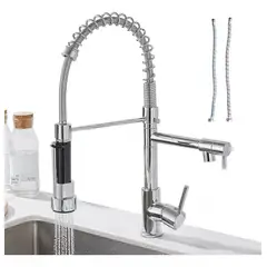 GENERICO - Llave Lavaplatos Flexible Triple Acero Inoxidable Grifo 360°