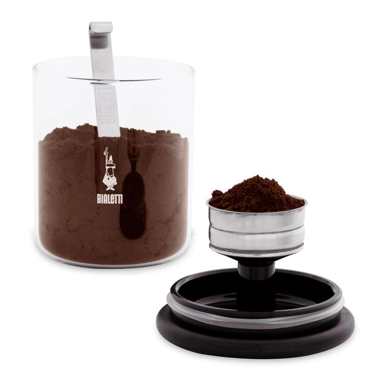 BIALETTI - Frasco de Vidrio Almacenamiento de Café con Cuchara Bialetti