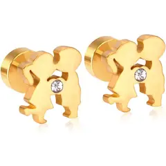 LUXURYJOYAS - Aros San Valentín Pareja Baño Oro 18kt