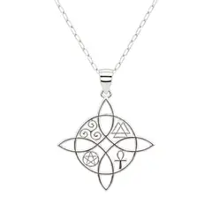 GENERICO - Collar Nudo de Bruja con Triquetas Plata 925
