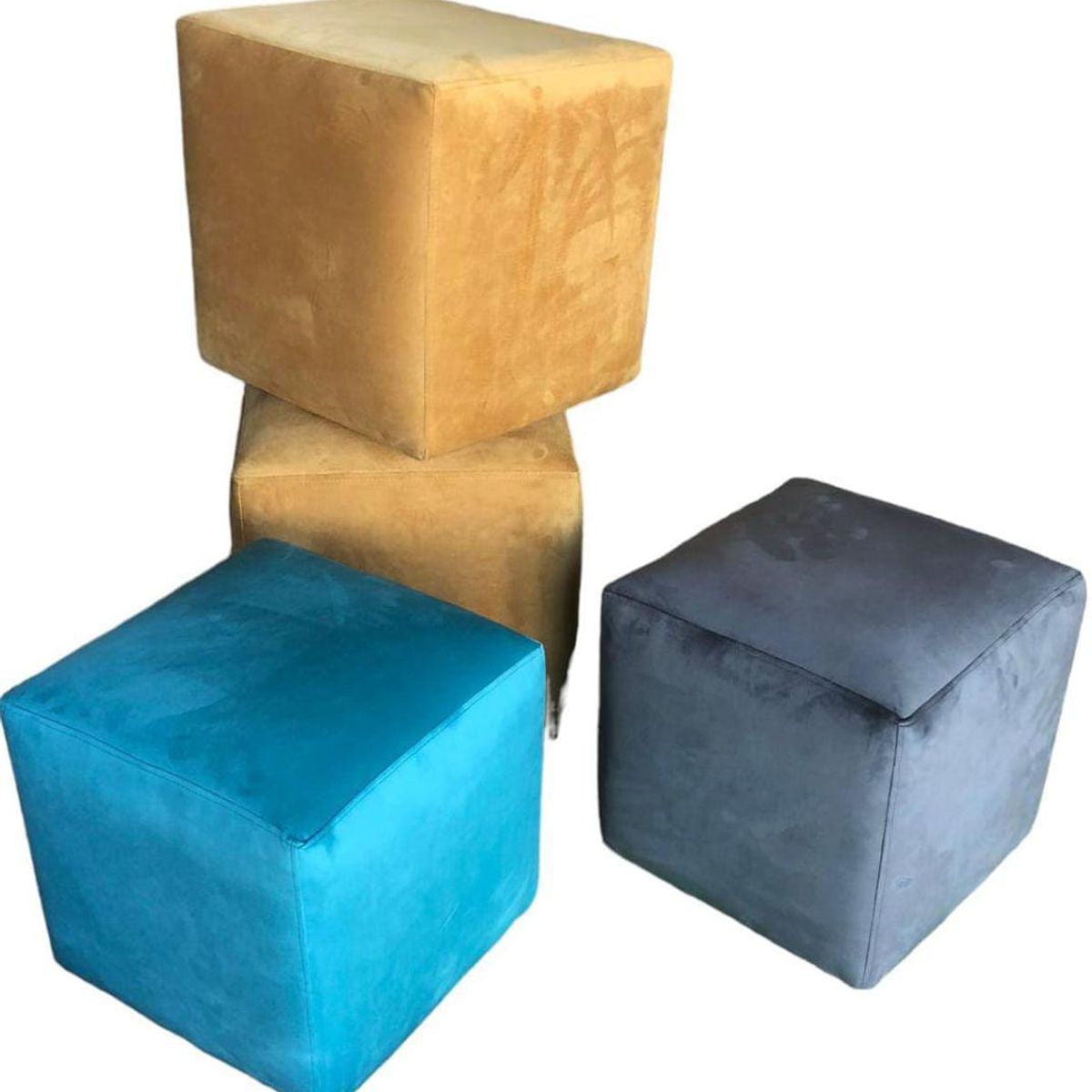 GENERICO - Set de 2 Puff cuadrados