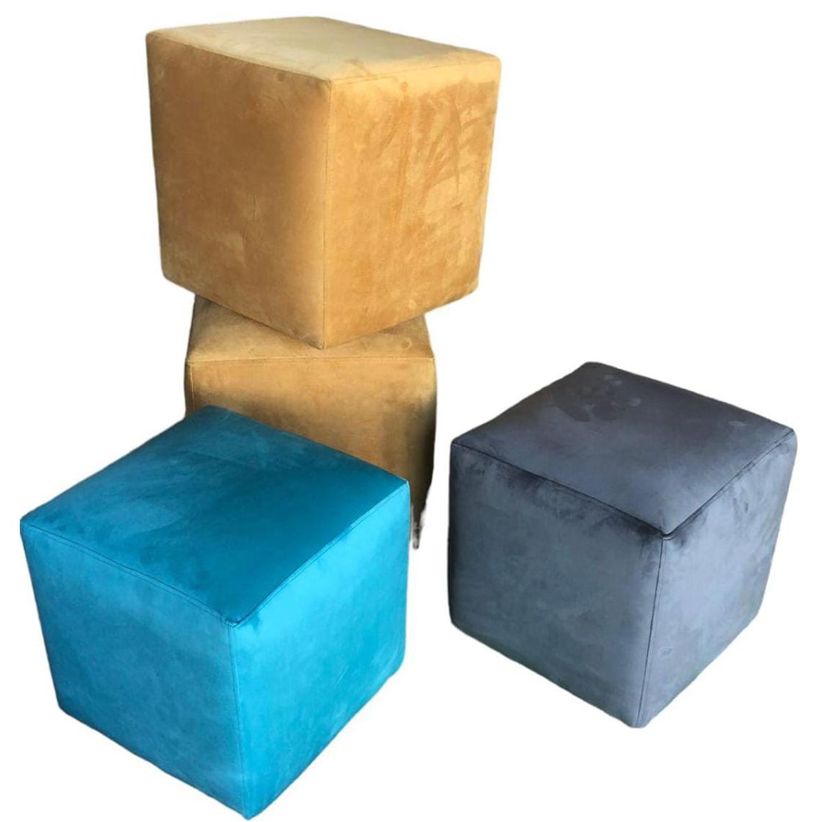 GENERICO - Set de 2 Puff cuadrados