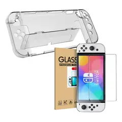 KUANGYE - Carcasa Transparente Acrilico + Lamina Para Nintendo Switch