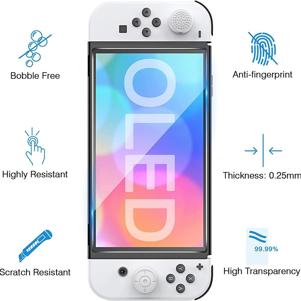 KUANGYE - Carcasa Transparente Acrilico + Lamina Para Nintendo Switch