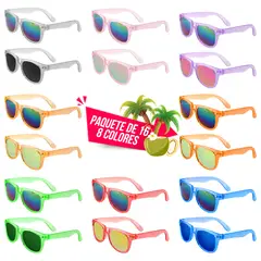 LUKOVEE - Pack 16 Lentes De Sol Niño Niña Protección Uv400 Colores