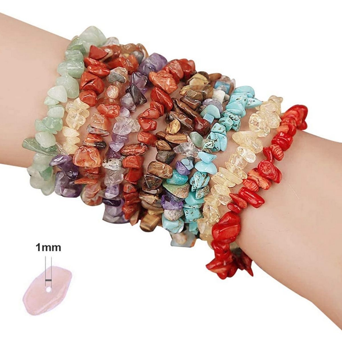 LUKOVEE - Juego De Piedras Naturales 934 Uds Kit Para Hacer Pulseras