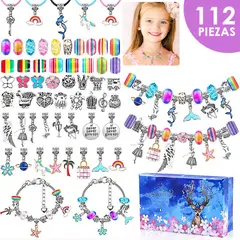 LUKOVEE - Juego De Charms Para Hacer Pulsera 112 Uds Diy Para Niñas