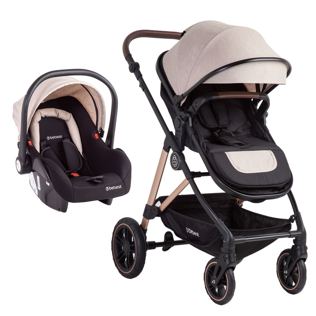 BEBESIT - Coche Travel System Neo Beige