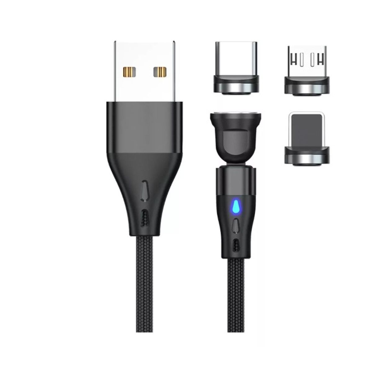 GENERICO - Cable Tipo C Carga Rapida + Conector Micro Usd + Lightning