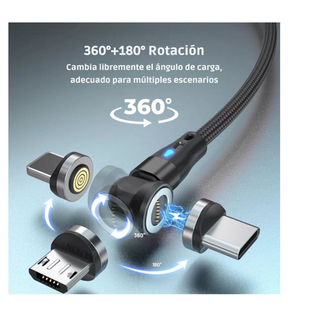 GENERICO - Cable Tipo C Carga Rapida + Conector Micro Usd + Lightning