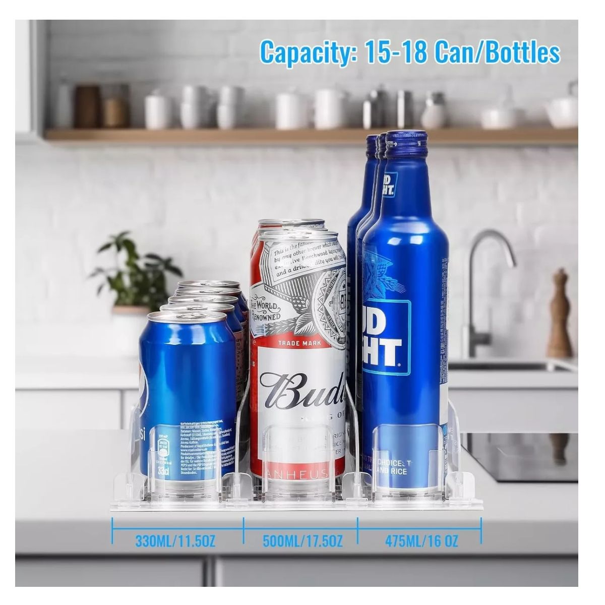 GENERICO - Contenedor Latas Bebida Dispensador Organizador Refrigerador