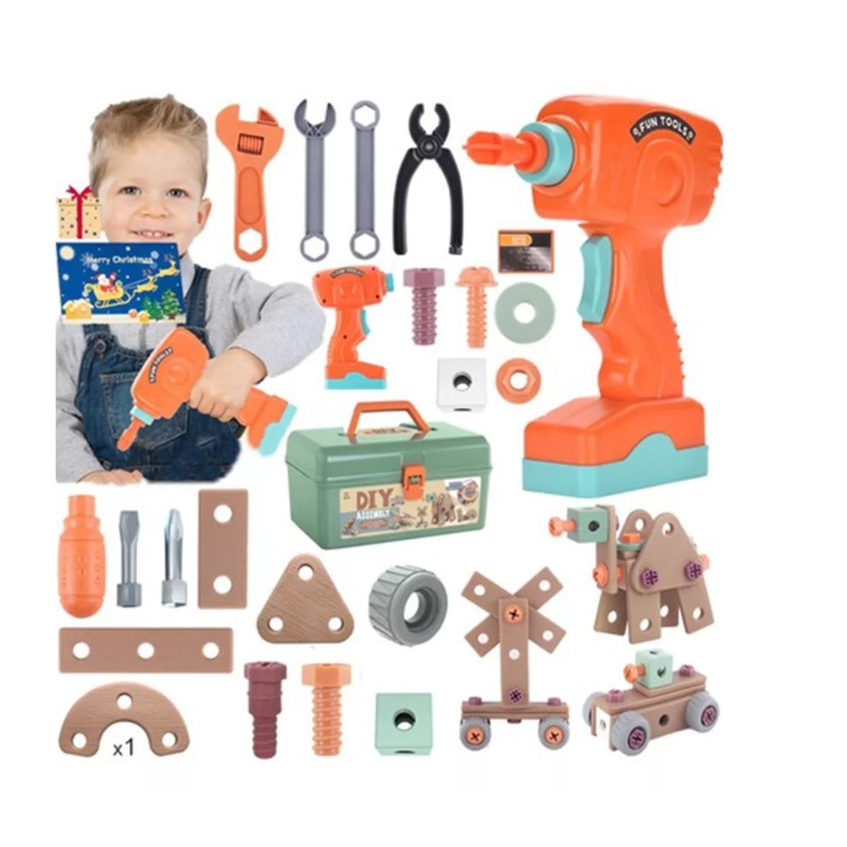 GENERICO - Bloques Juegos Taladro Eléctrico Niños Caja De Herramienta