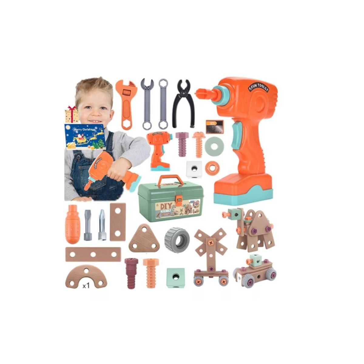 GENERICO - Bloques Juegos Taladro Eléctrico Niños Caja De Herramienta