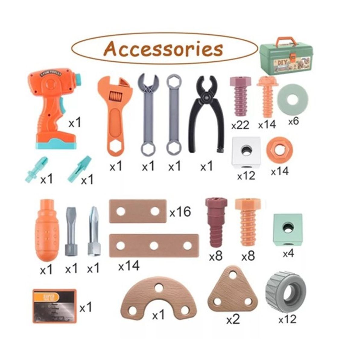 GENERICO - Bloques Juegos Taladro Eléctrico Niños Caja De Herramienta