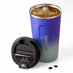 GENERICO - Vaso Termo MUG con pantalla LED de temperatura 510ml Color Azul