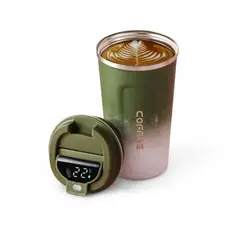 GENERICO - Vaso Termo MUG con pantalla LED de temperatura 510ml Color Verde