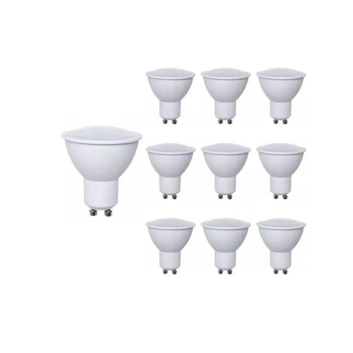WANT - Pack X 10 Ampolleta LED Gu10 7w 100° Frio 6500k