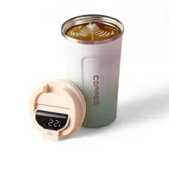 GENERICO - Vaso Termo MUG con pantalla LED de temperatura 510ml Color Blanco