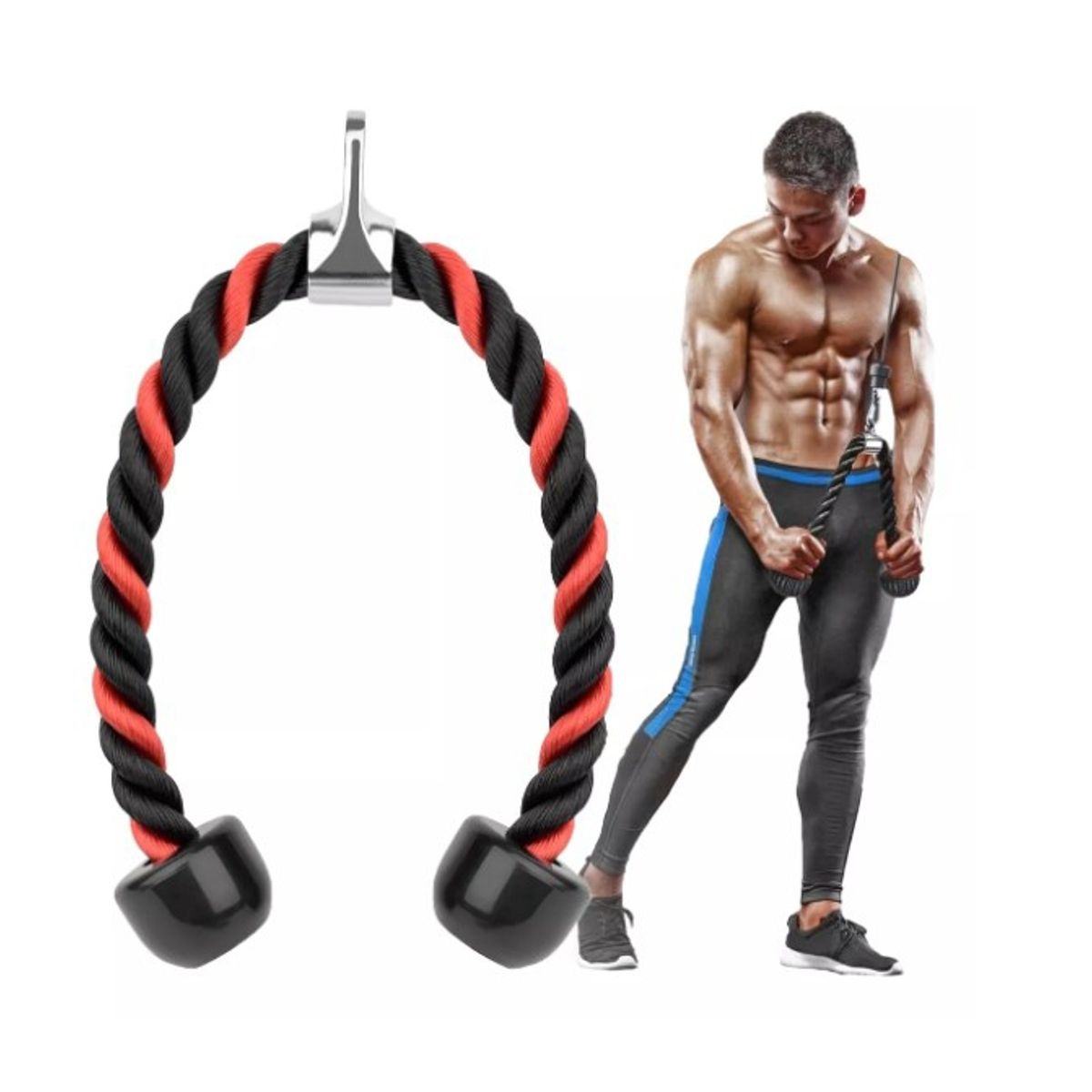 GENERICO - Cuerda Para Triceps Biceps Polea Soga Mancuernas Fitness