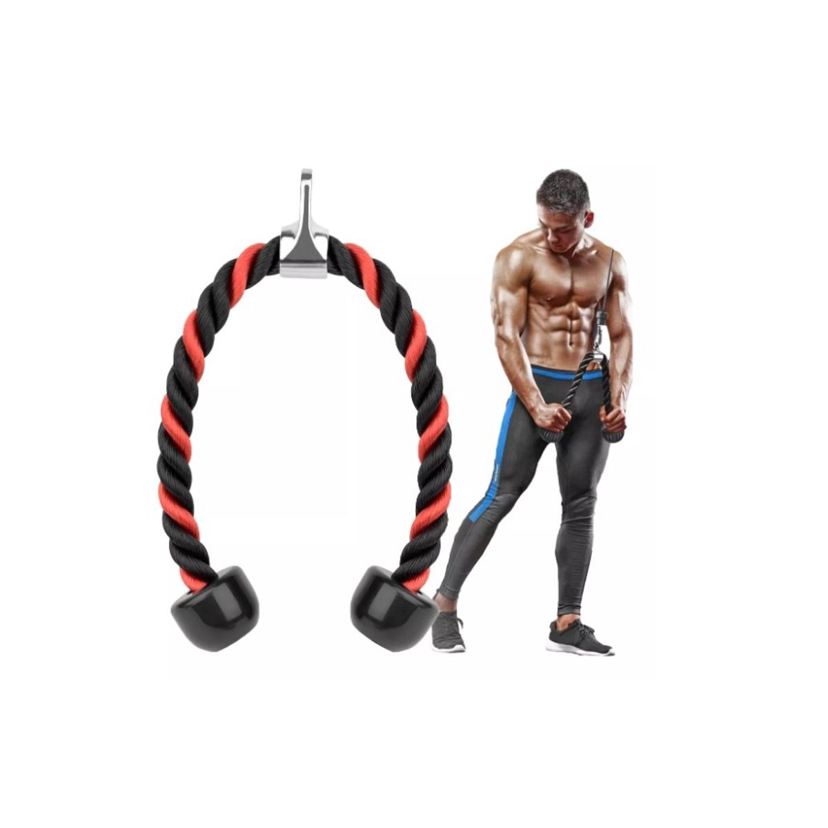 GENERICO - Cuerda Para Triceps Biceps Polea Soga Mancuernas Fitness