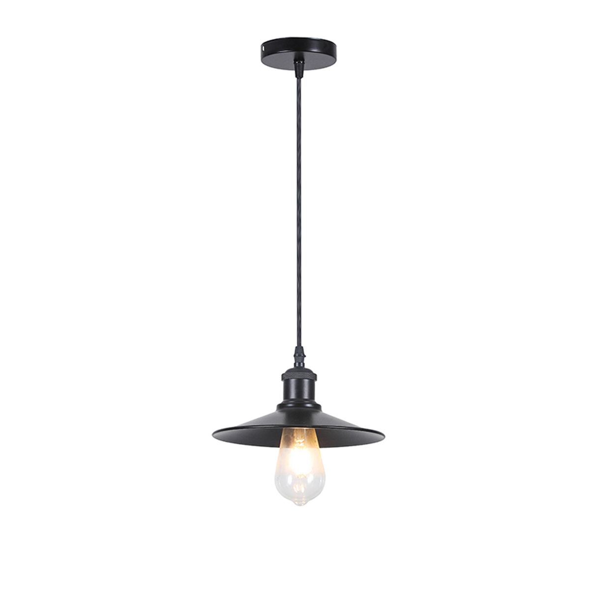 WANT - Lámpara Colgante E-27 Diseño Vintage Sigis Pro Negro