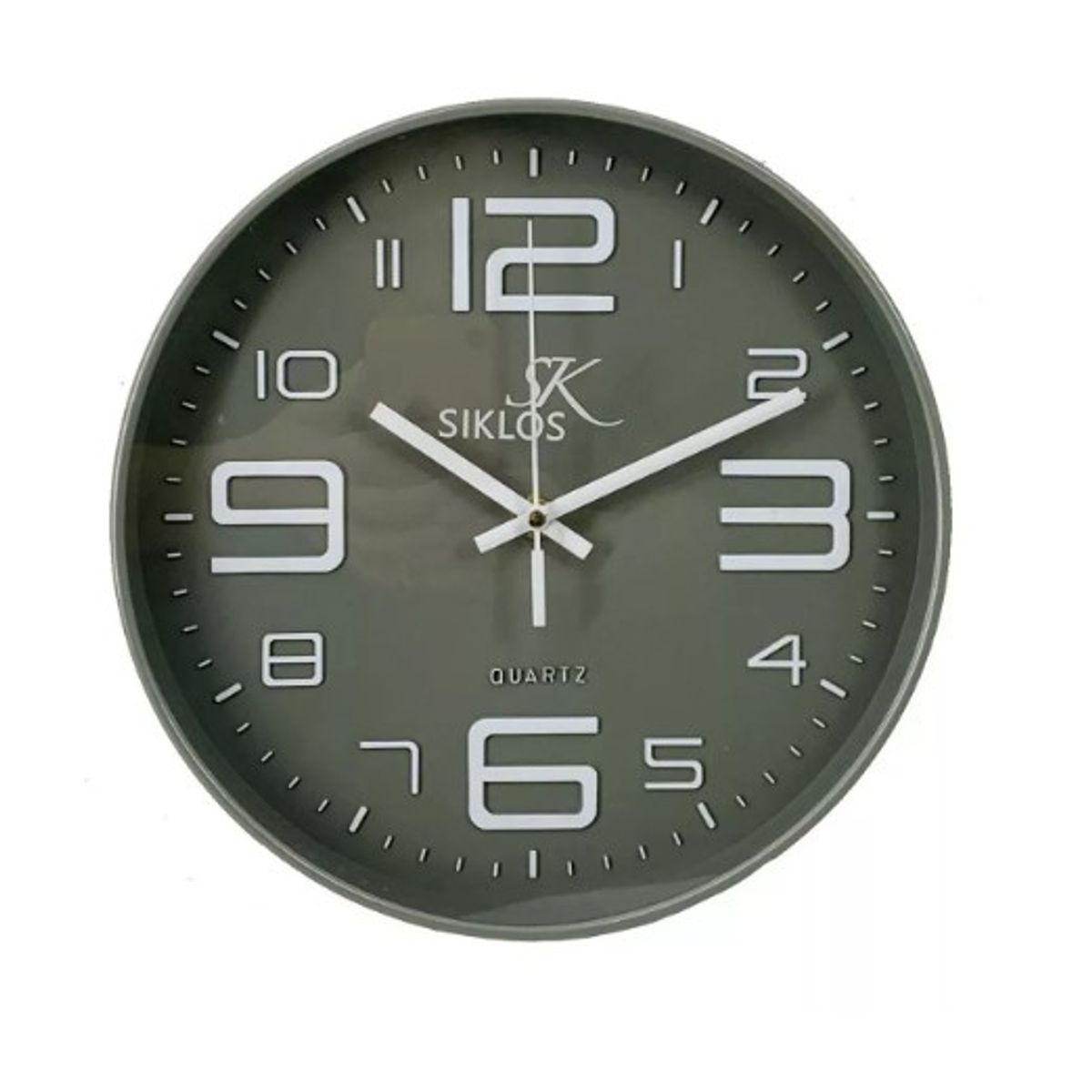 GENERICO - Reloj Pared Plastico Siklos Gb8103 25cm Silencioso Color Gris