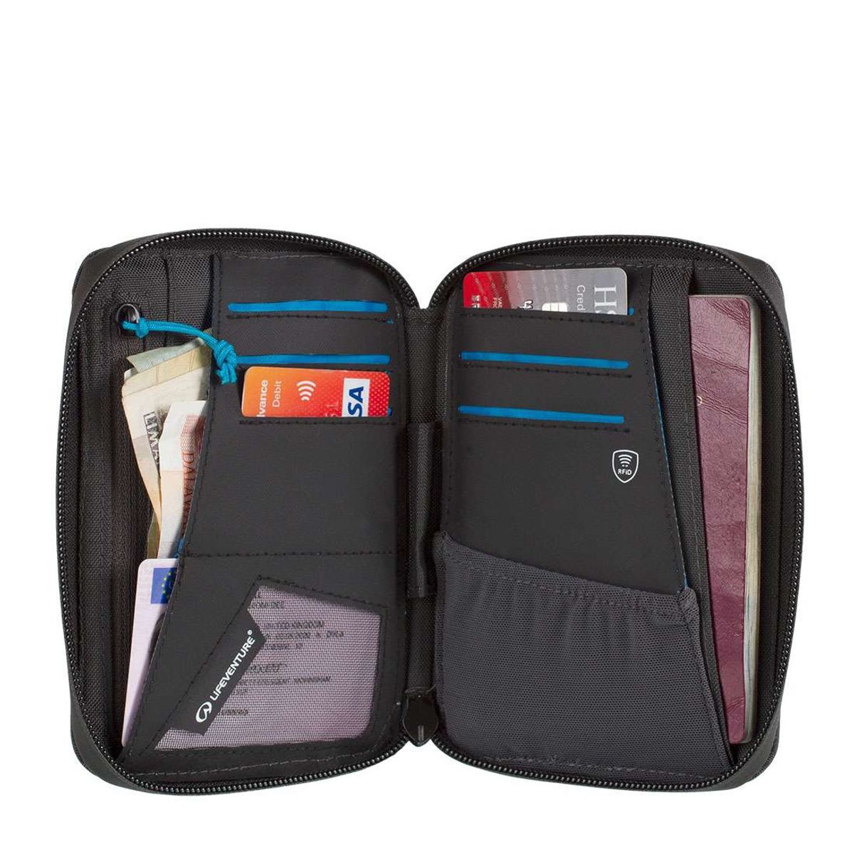 LIFEVENTURE - Billetera de viaje  RFiD Mini Travel Wallet
