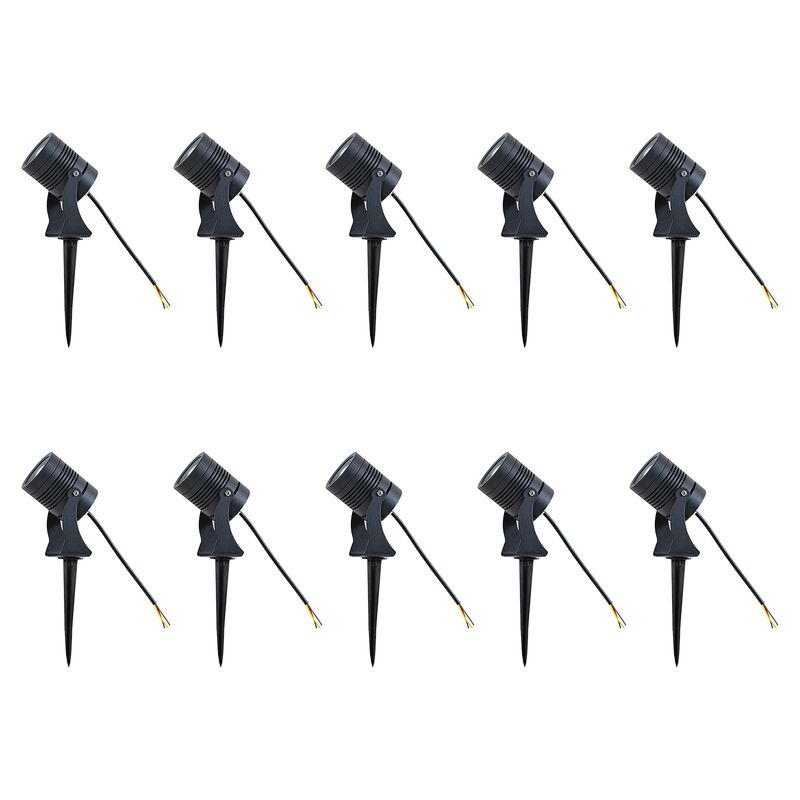 HB LEDS - Pack 10 Foco Estaca Deco Jardín 10w Luz Cálida