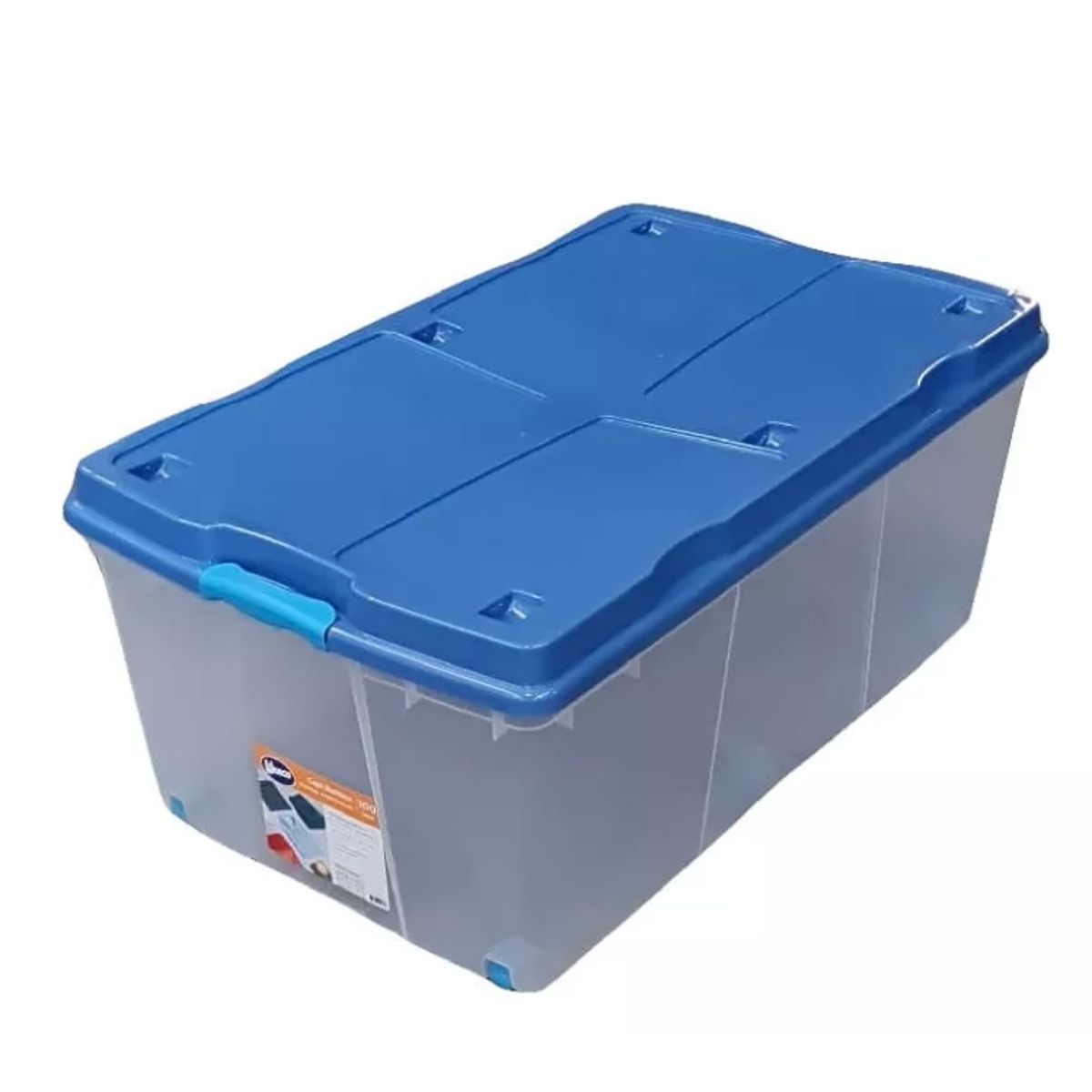 GENERICO - Caja Organizadora 100 Litros Con Ruedas Color Agua Rollbox 100 Litros