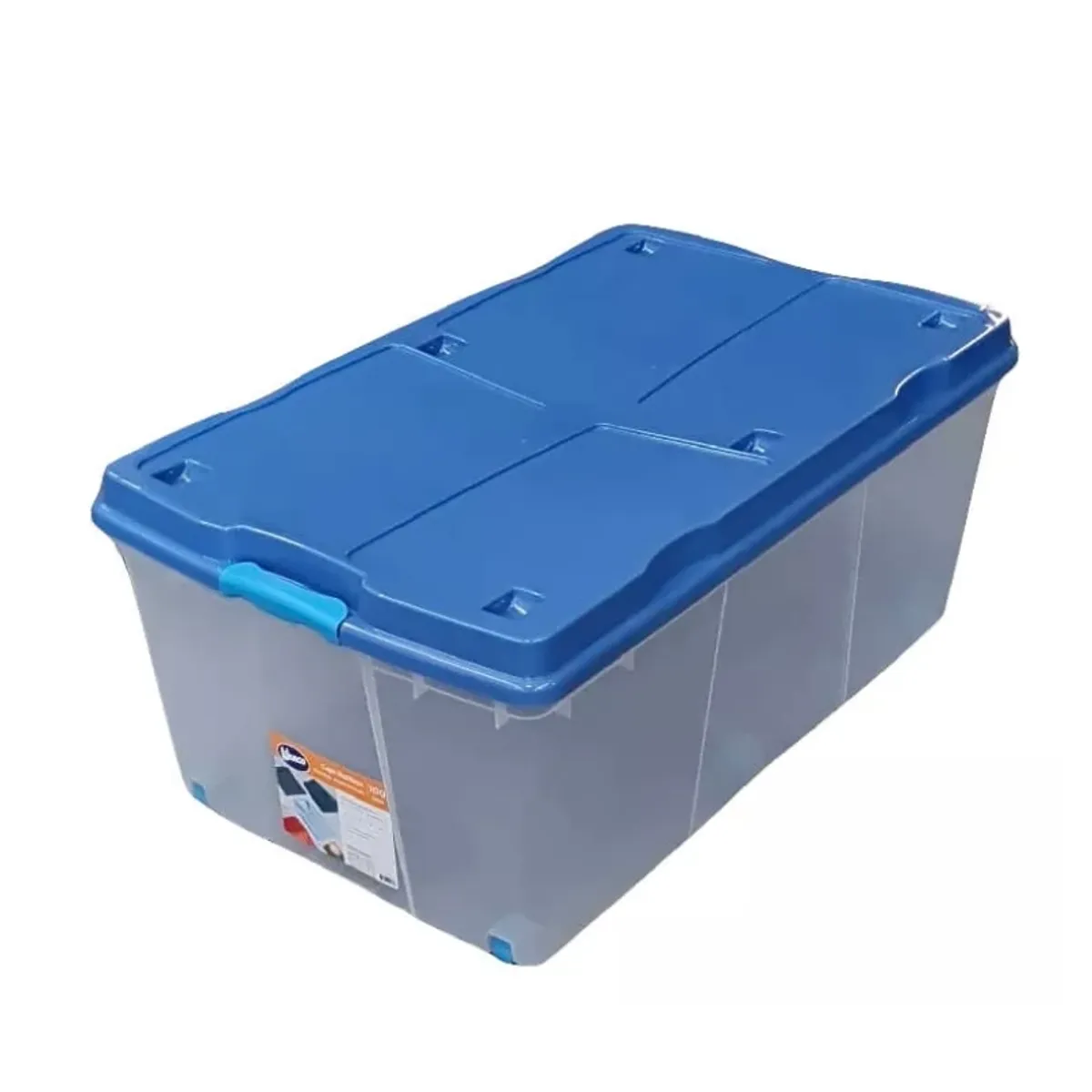 GENERICO - Caja Organizadora 100 Litros Con Ruedas Color Agua Rollbox 100 Litros