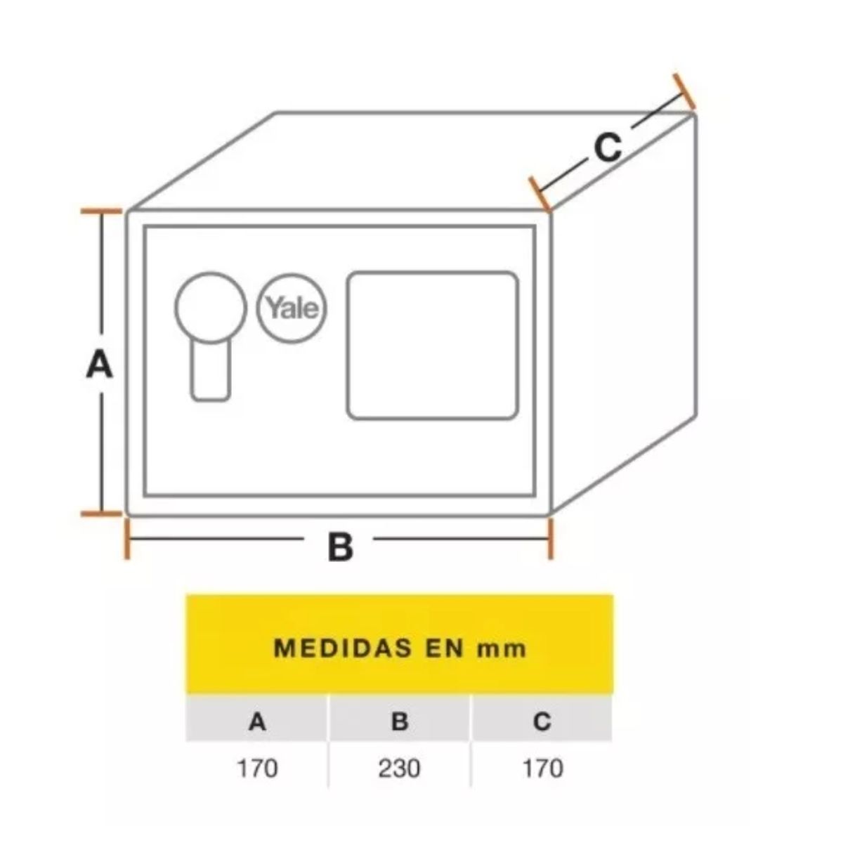 GENERICO - Caja De Seguridad Yale Mini Azul 4,2 Lts.