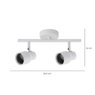 Imagen 2 del producto Foco Spot Cielo o Muro Porta 2xGU-10 Round Blanco Incluye Ampolleta