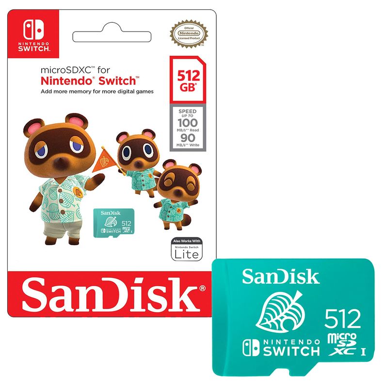 SANDISK - Tarjeta MicroSDXC SanDisk 512GB Nintendo Switch 4K 100MB/s.