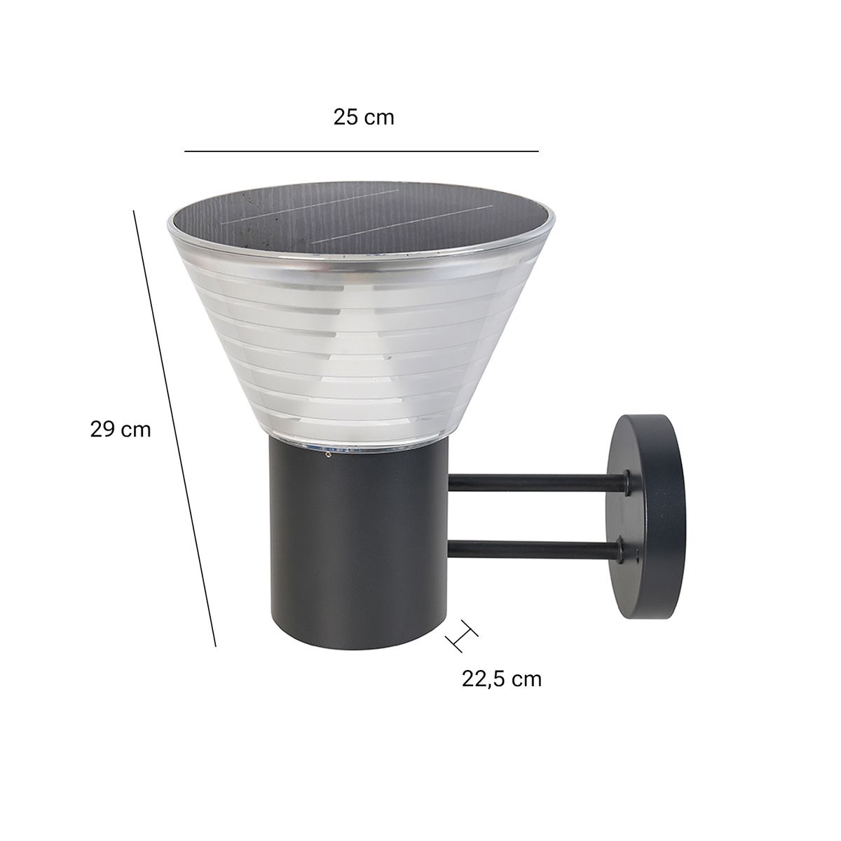 HB LEDS - Apliqué LED Carga Solar Diseño Cono 5W Control Remoto