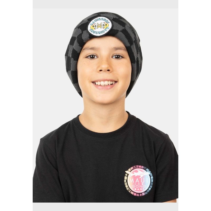 MAUI AND SONS - Gorro Inside Peace Beanie Negro Niño Maui And Sons