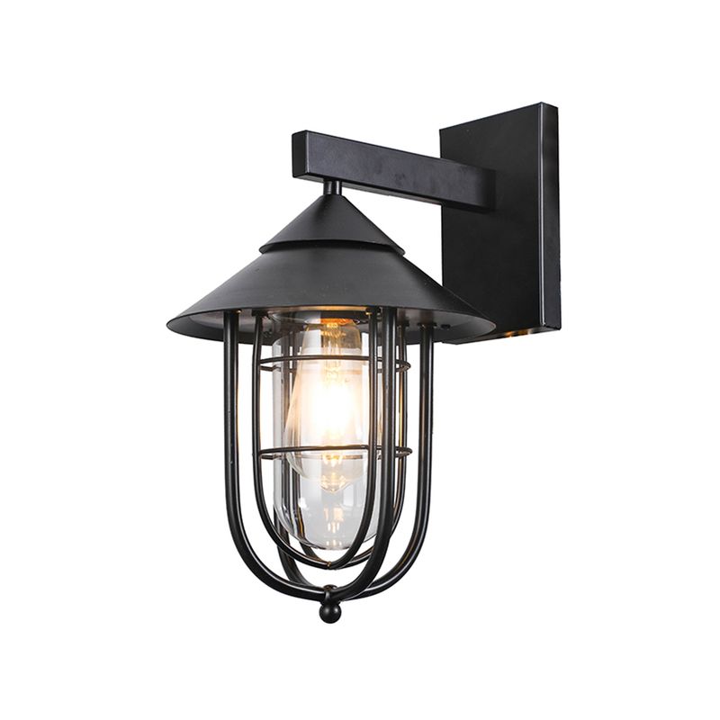 HB LEDS - Apliqué Farol Moderno Porta E-27 Negro Incluye Ampolleta