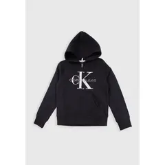 CALVIN KLEIN - Polerón con Gorro Niña Monogram Negro