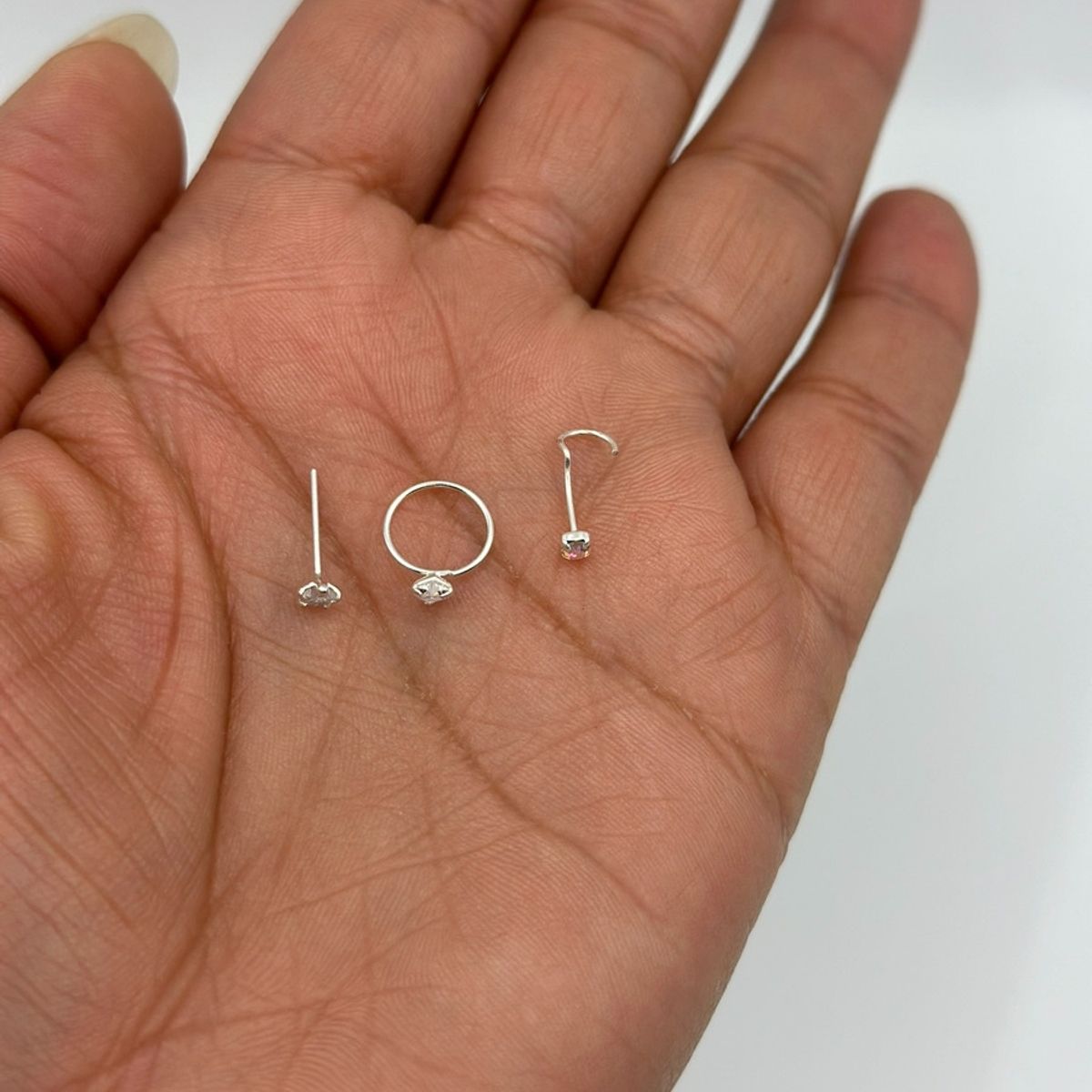 GENERICO - Pack Piercing Corazon Estrella Punto Circon Plata 925