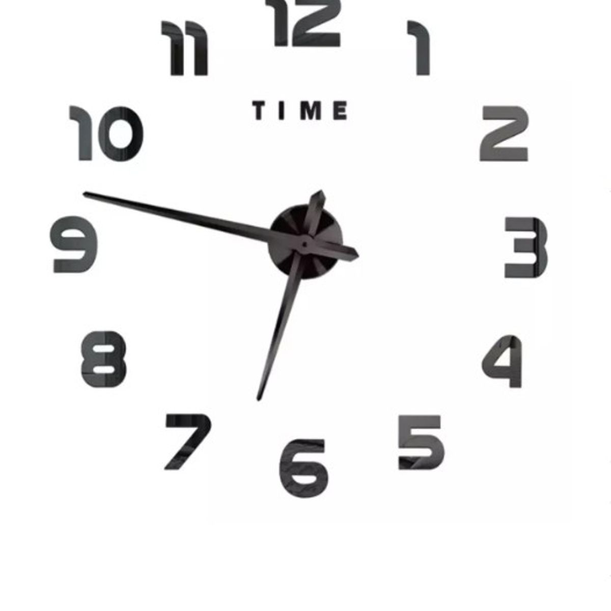GENERICO - Reloj De Pared 3d Grande Números Negros Color De La Estructura Negro