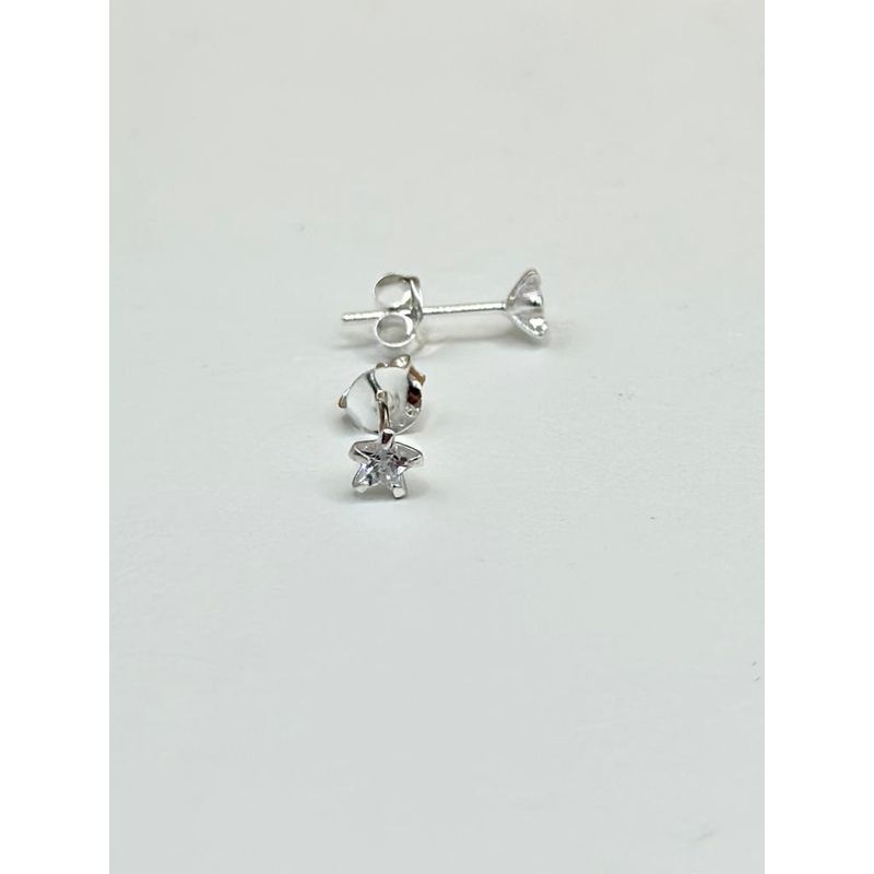 GENERICO - Aros Estrella Circon Suizo Plata Ley 925 Mas Estuche
